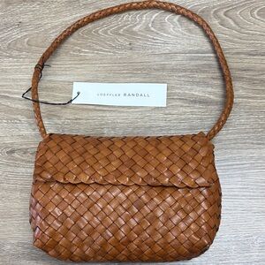 Loeffler Randall Woven Billie Flap Leather Shoulder Bag